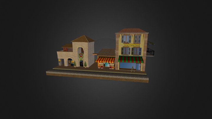 Low Poly Cityscene-by Chris 3D Model