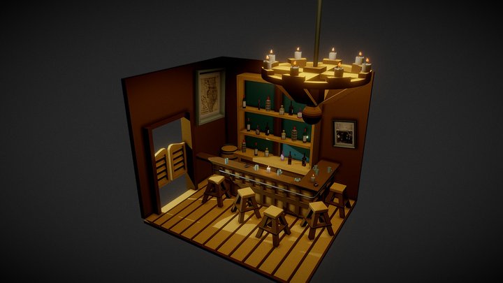 Saloon Dioram - Pepe Elipe 3D Model