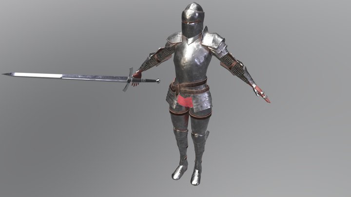 Female knight 3D Model