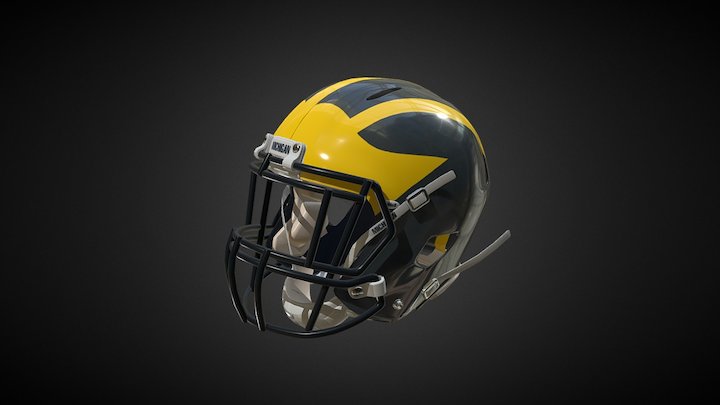 American football helmet 3D Model