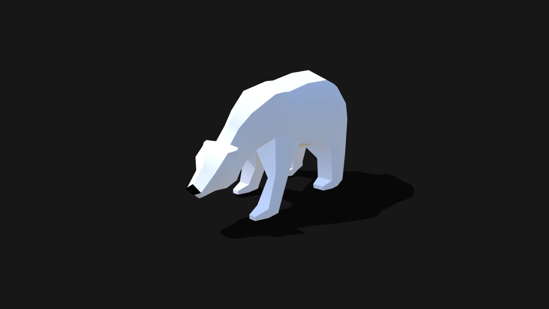 3D model Polar Bear – Lowpoly - This is a 3D model of the Polar Bear - Lowpoly. The 3D model is about a white cube with a black background.