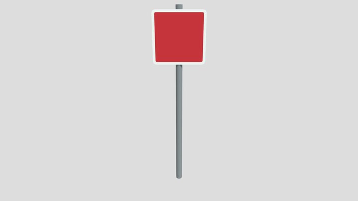 Low Poly Square Road Sign