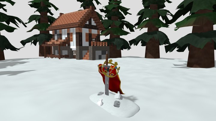 Sword in Snow 3D Model