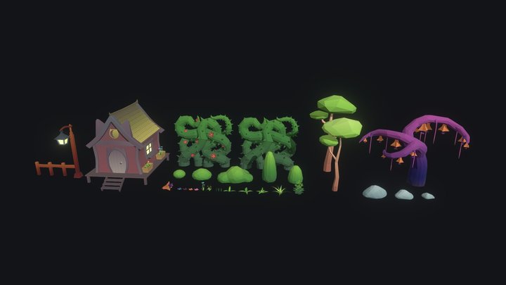 "Kitty at the River" game jam assets 3D Model