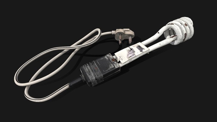 Calcified old immersion water heater 3D Model