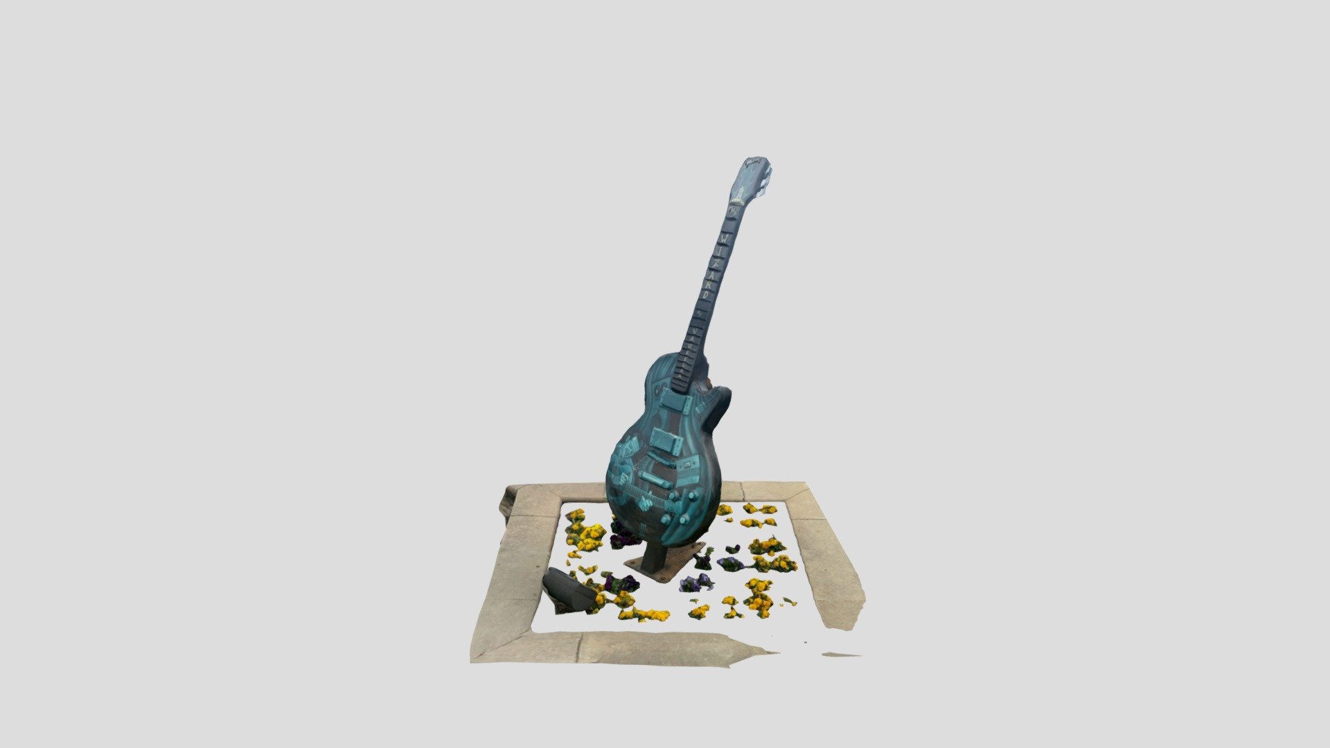 Nashville Guitar statue Download Free 3D model by richardamora888