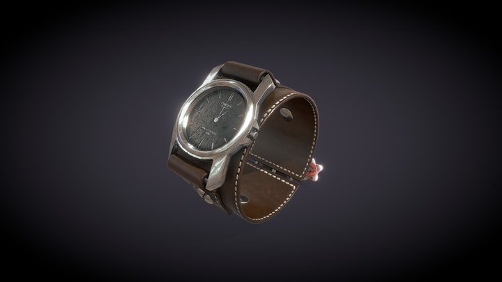 Leather Cuff Watch 3D Model