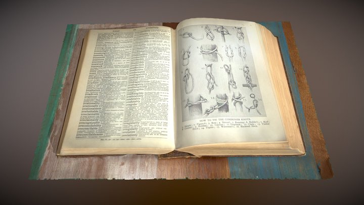 3D Scan of Open Dictionary with Knot Diagrams 3D Model