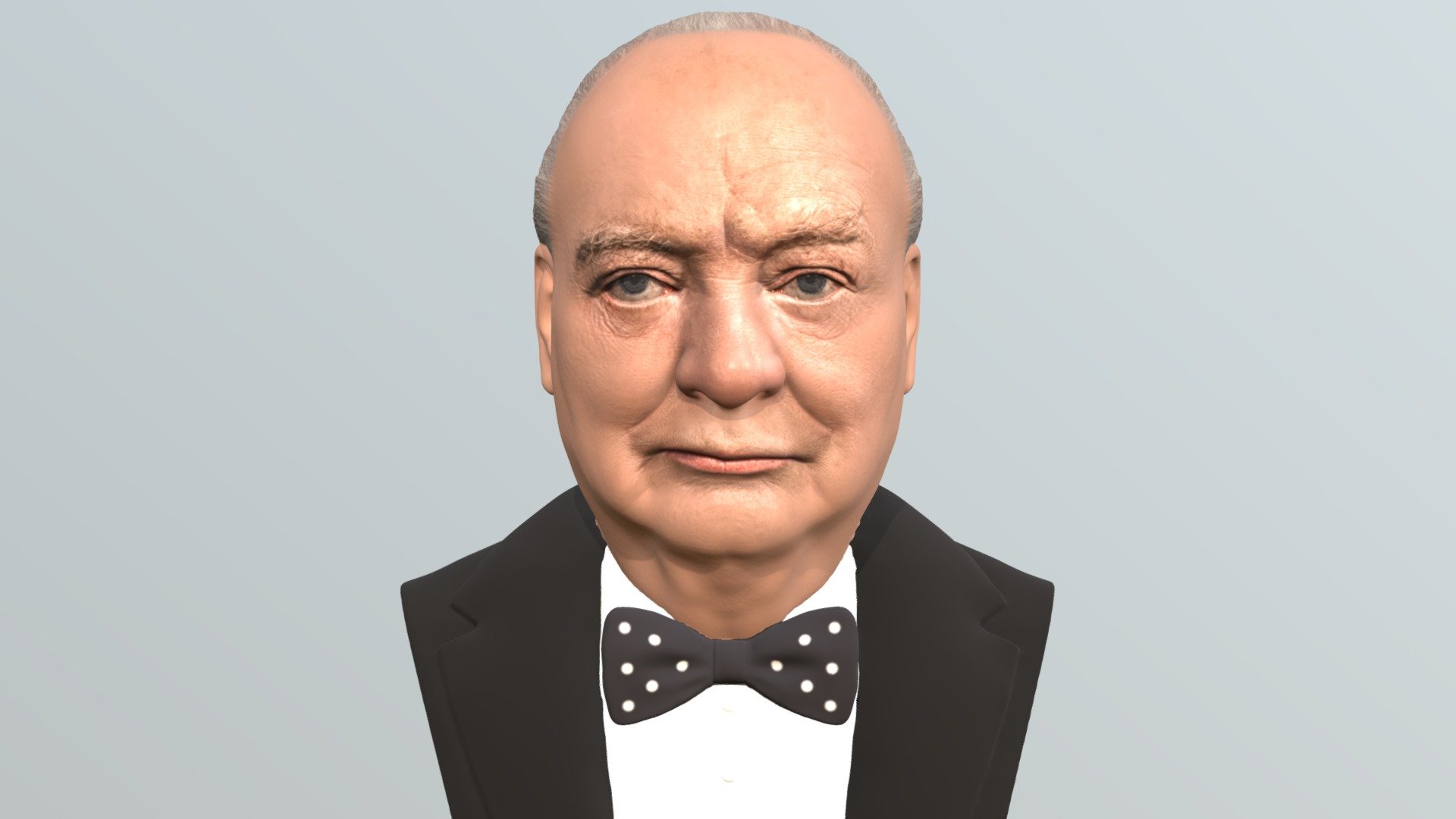 Winston Churchill bust full color 3D printing