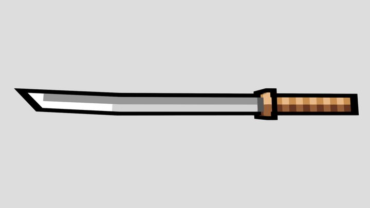 Low-Poly Katana 3D Model