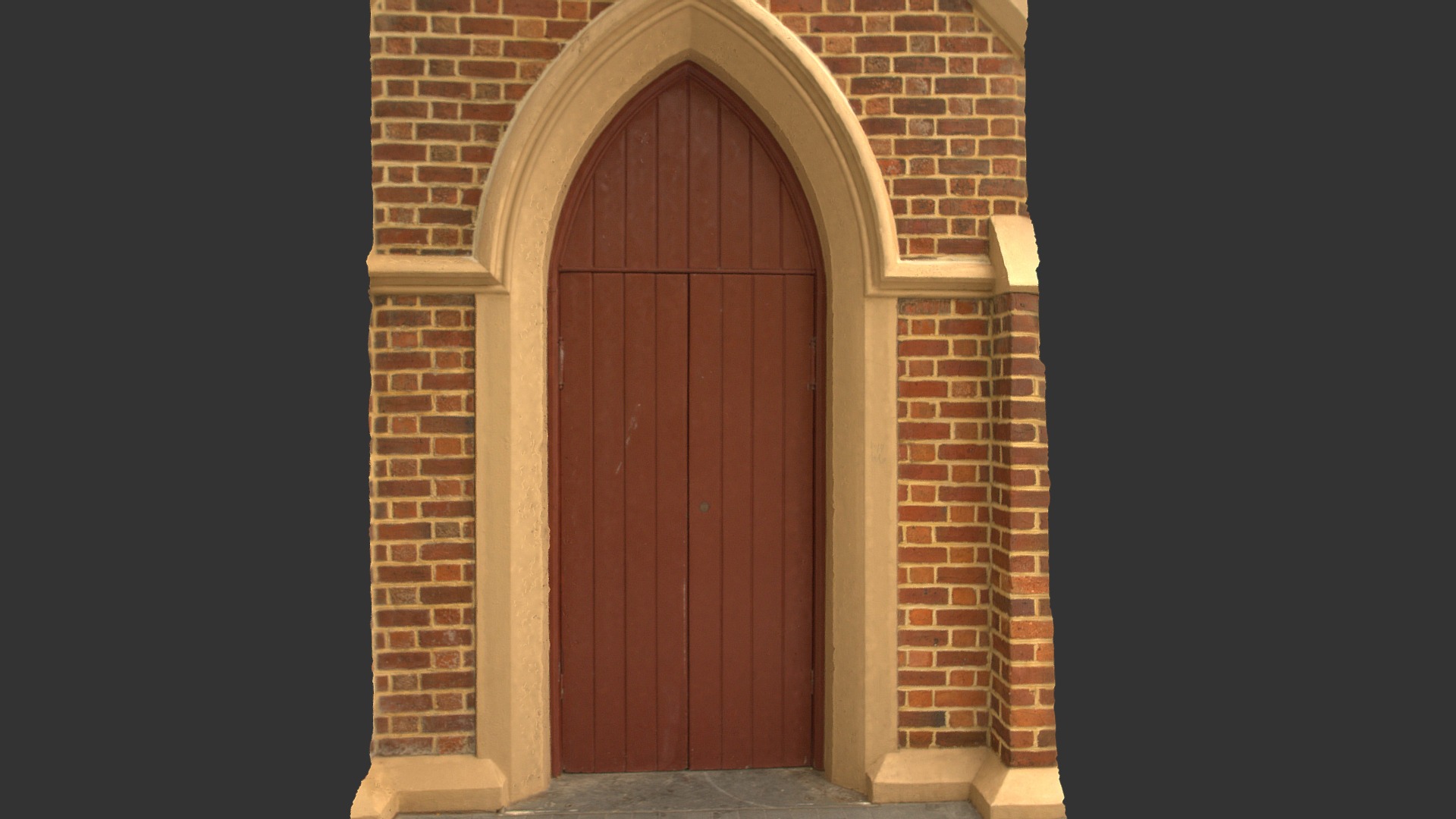 3D model Church door - This is a 3D model of the Church door. The 3D model is about a door in a brick building.