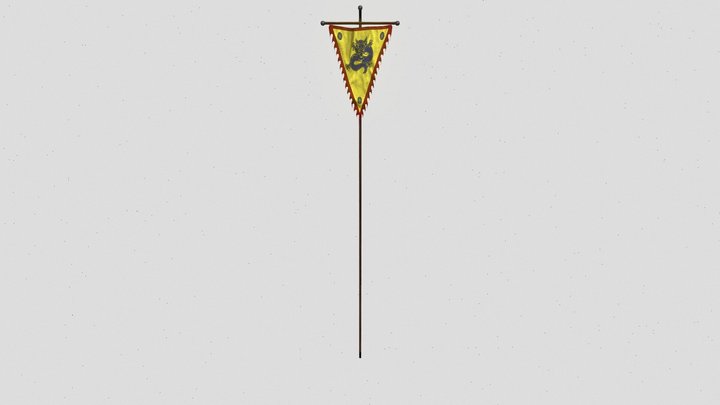 Qing Dynasty Flag 3D Model