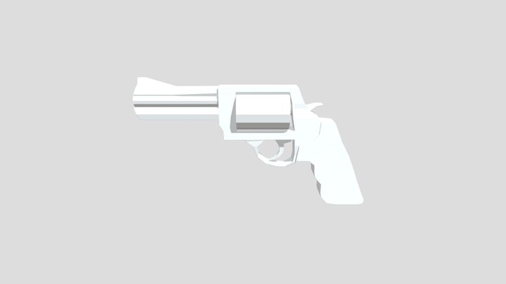 Revolver (Low Poly) 3D Model