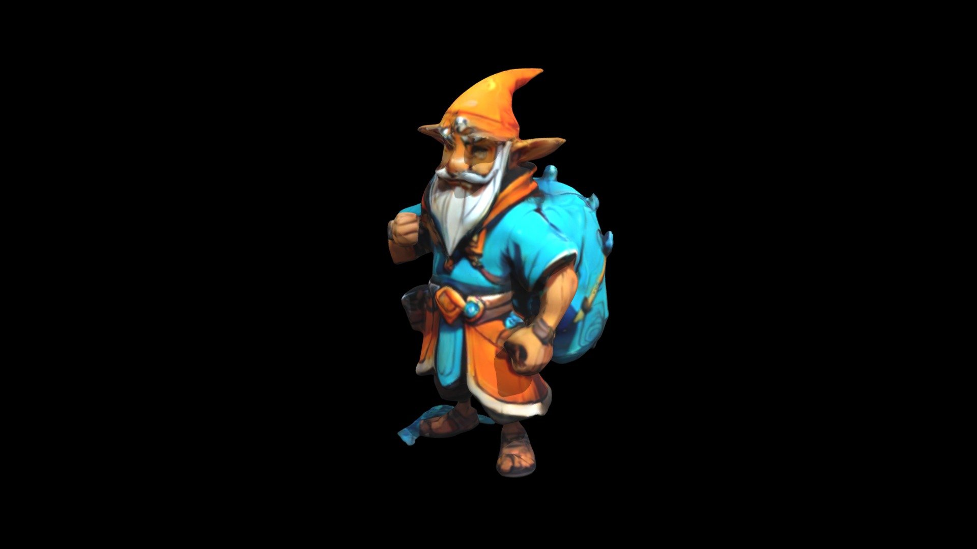 An elderly gnome with a long white beard and an - Download Free 3D ...