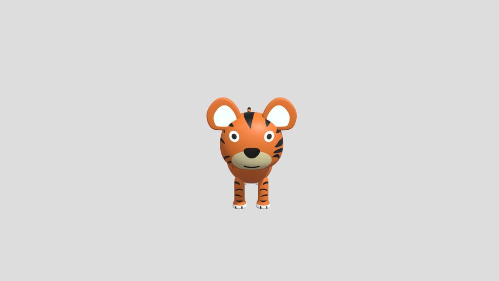 Cartoon Tiger Lowpoly