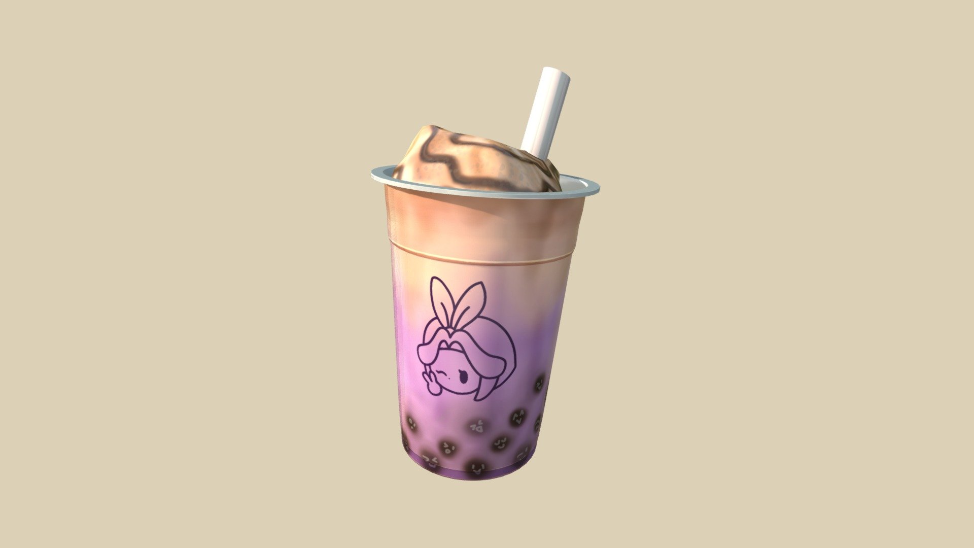 Boba tea texture painting - 3D model by nypstudent [a53b45c] - Sketchfab
