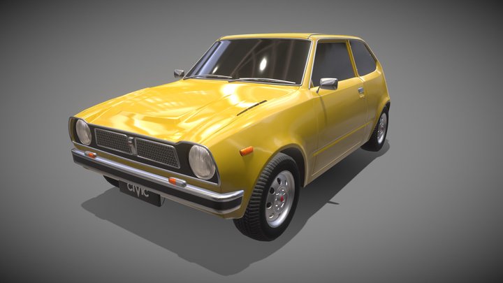 Honda Civic 1972 3D Model 3D Model