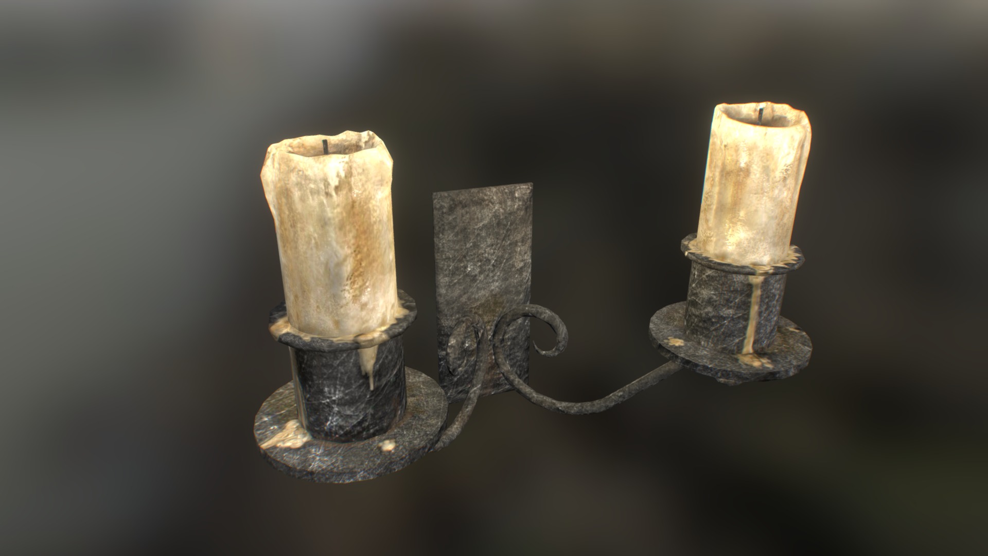 3D model Wall candle holder - This is a 3D model of the Wall candle holder. The 3D model is about a few gold and silver candles.