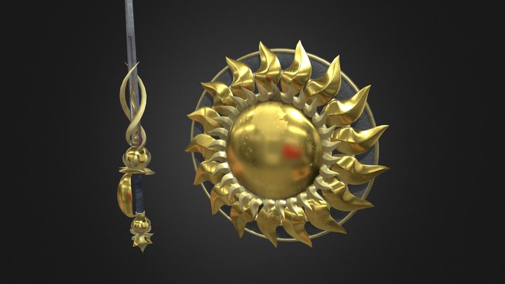 Sun Sword & shield 3D Model