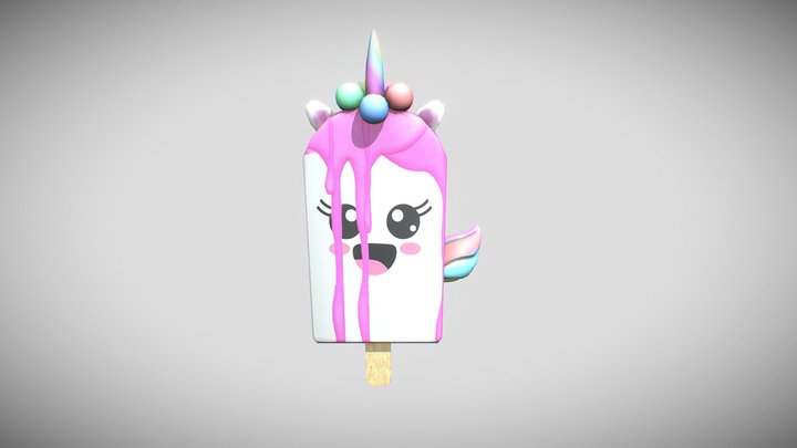 Unicorn Ice Cream 3D Model