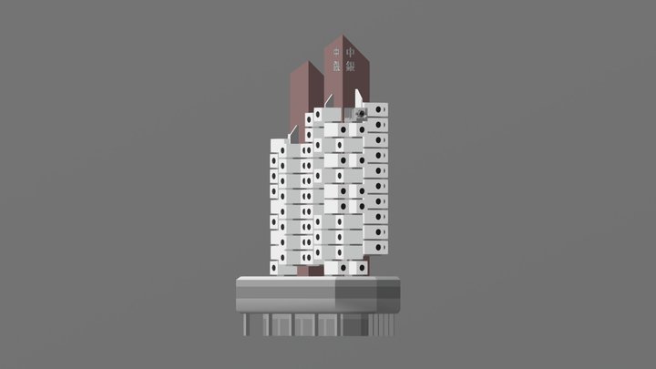 Capsule Tower Kisho Kurokawa 3D Model