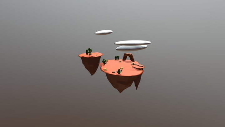 Oscar Floating Island Diorama 3D Model