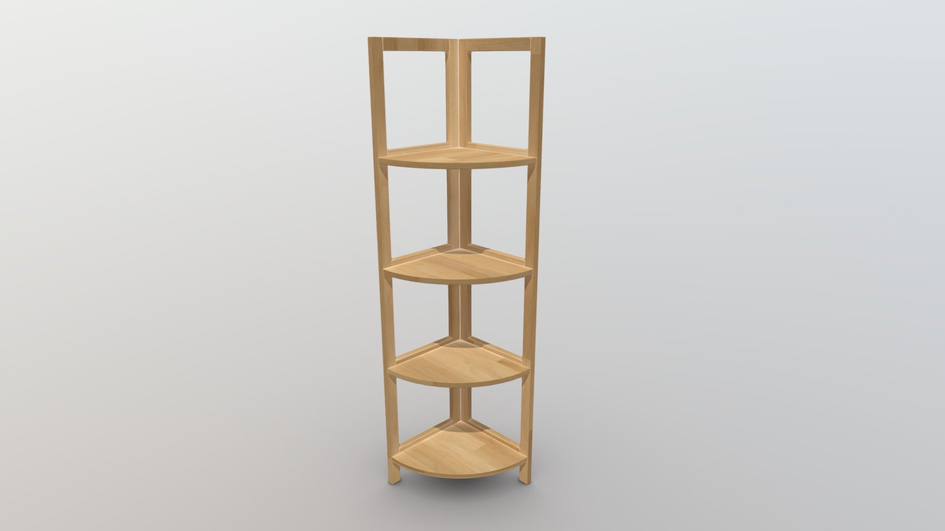 Solid wood 4-level corner corner shelf - Buy Royalty Free 3D model by ...