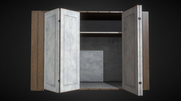 Low-Poly Bifold Closet 3D Model