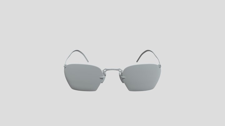 Golden Eyeglasses 3D Model