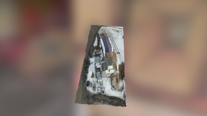 Rustic BG Grain Building Winter Montana 3D Model