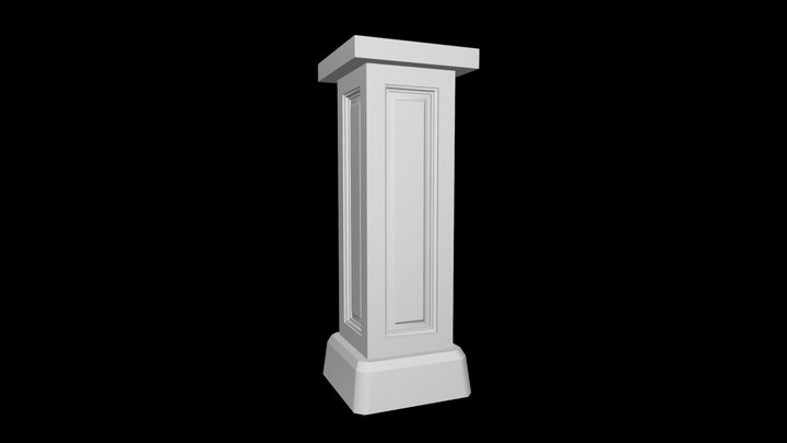 Тумба ТМБ-003 бетонная для балюстрады балясин 3D Model