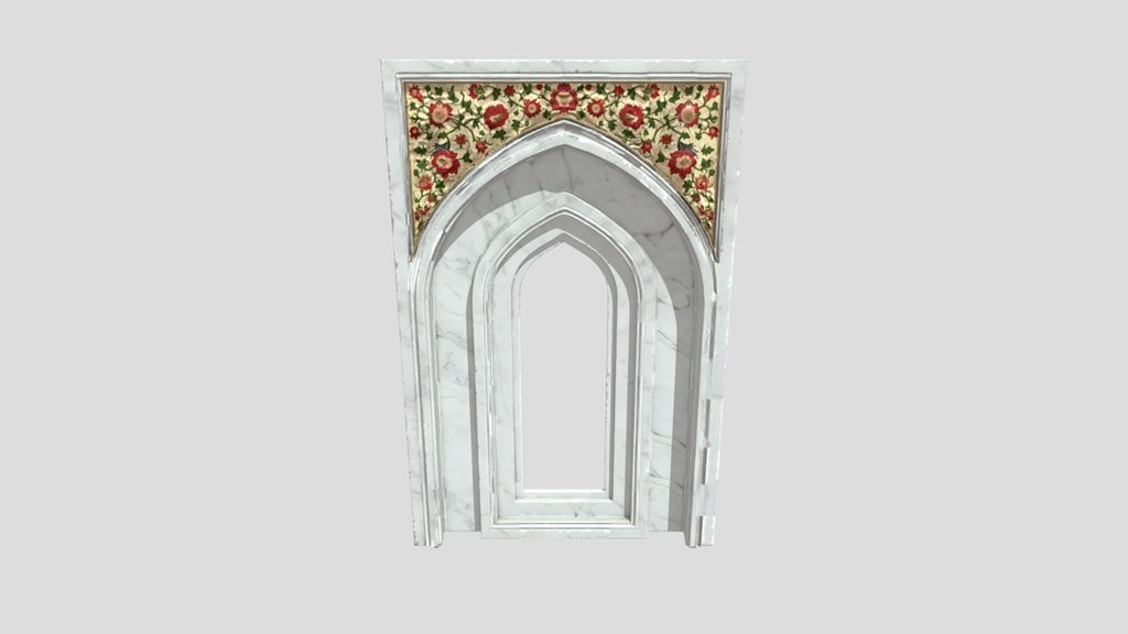 Marble Archway with Floral Mosaic