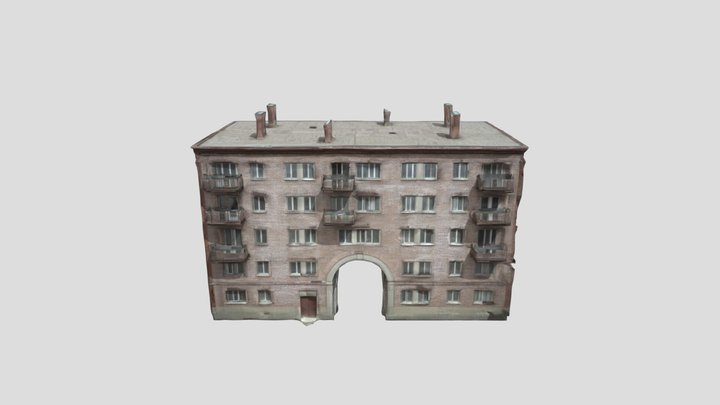 Old Soviet Apartment Building 3D Model