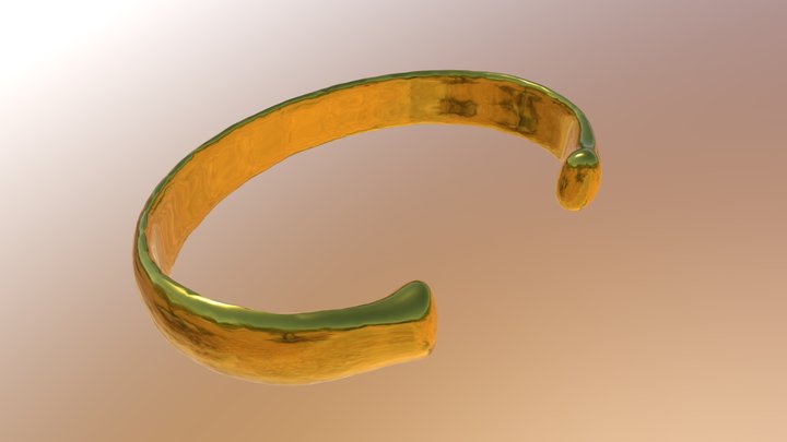 Bronze Age golden bracelet from Lunteren 3D Model