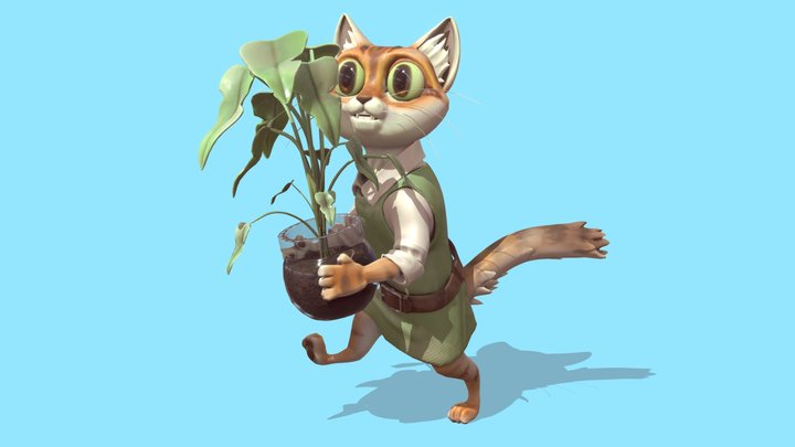 The cat of the flower shop 3D Model