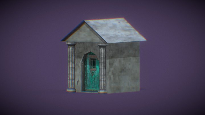 PS1 Style / Lowpoly Mausoleum 3D Model