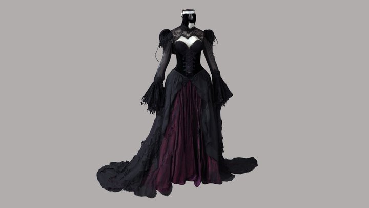 Goth Wedding Dress – Kostenloses 3D-Modell STL