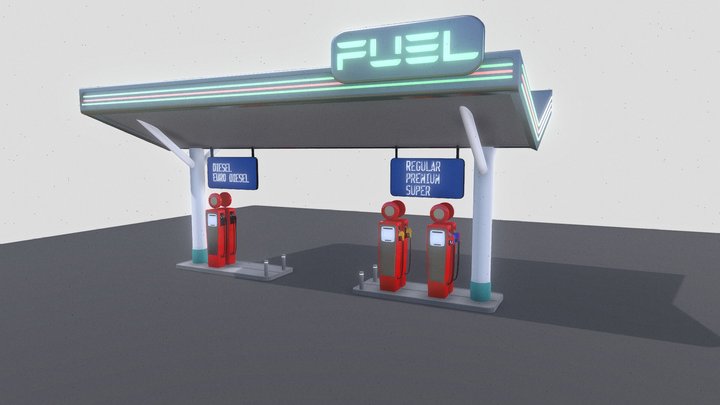 Sci-Fi Gas Station 3D Model