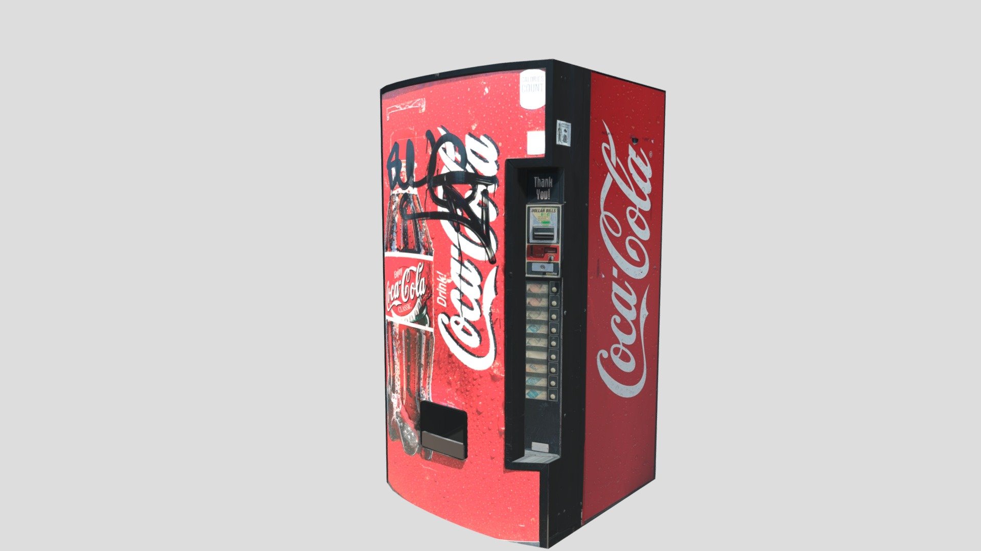 Graffitied Vending Machine - Low Poly, Emissive