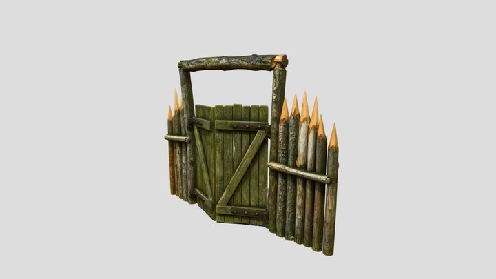 Weathered Wooden Gate 3D Model Free – Gratis 3D-model STL