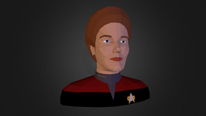 Low Poly Captain Janeway 3D Model