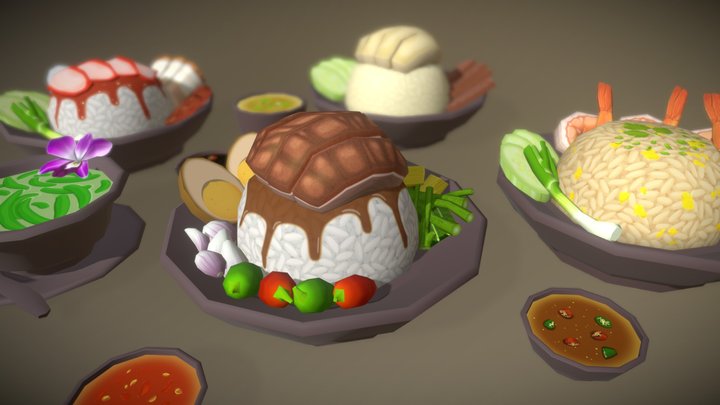 Yummy Thai Foods #1 3D Model