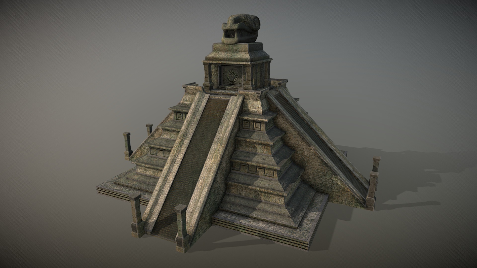 3D model Aztec Temple - This is a 3D model of the Aztec Temple. The 3D model is about a building made of stone.