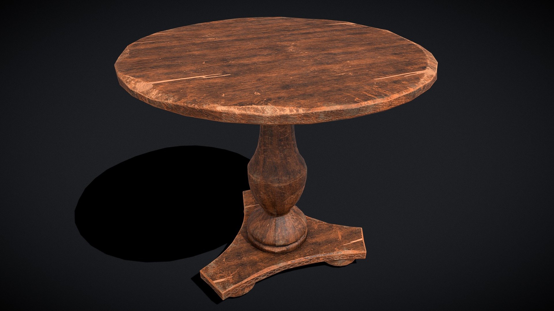 Round Worn Medieval Table Buy Royalty Free 3d Model By