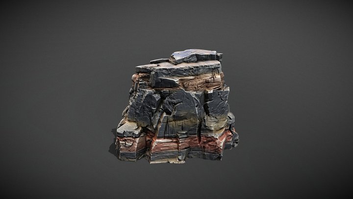 GA Free_043_Jagged Stratified Cliff - High Poly