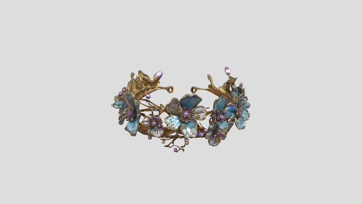 Enchanted Blooms Bracelet 3D Model