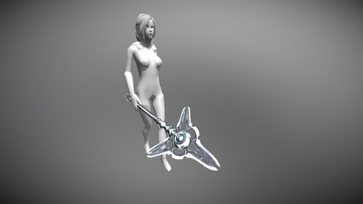 Female_StaffWarrior BETA 3D Model
