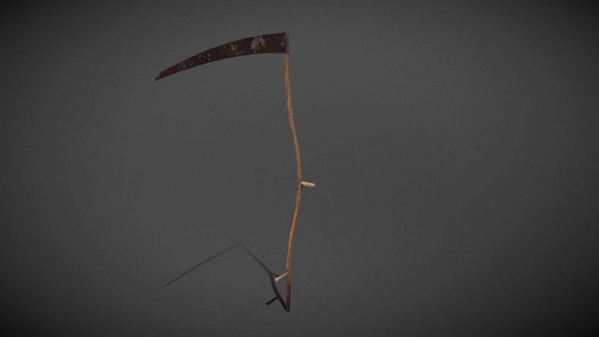 3D model Old Rusty Scythe - This is a 3D model of the Old Rusty Scythe. The 3D model is about a kite flying in the sky.