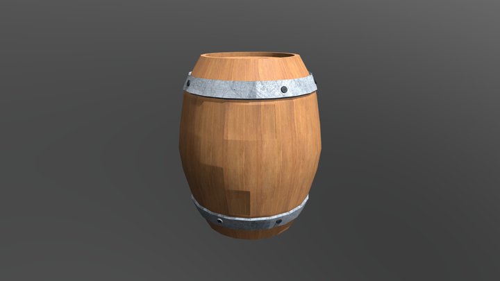 Barrel Textured 3D Model