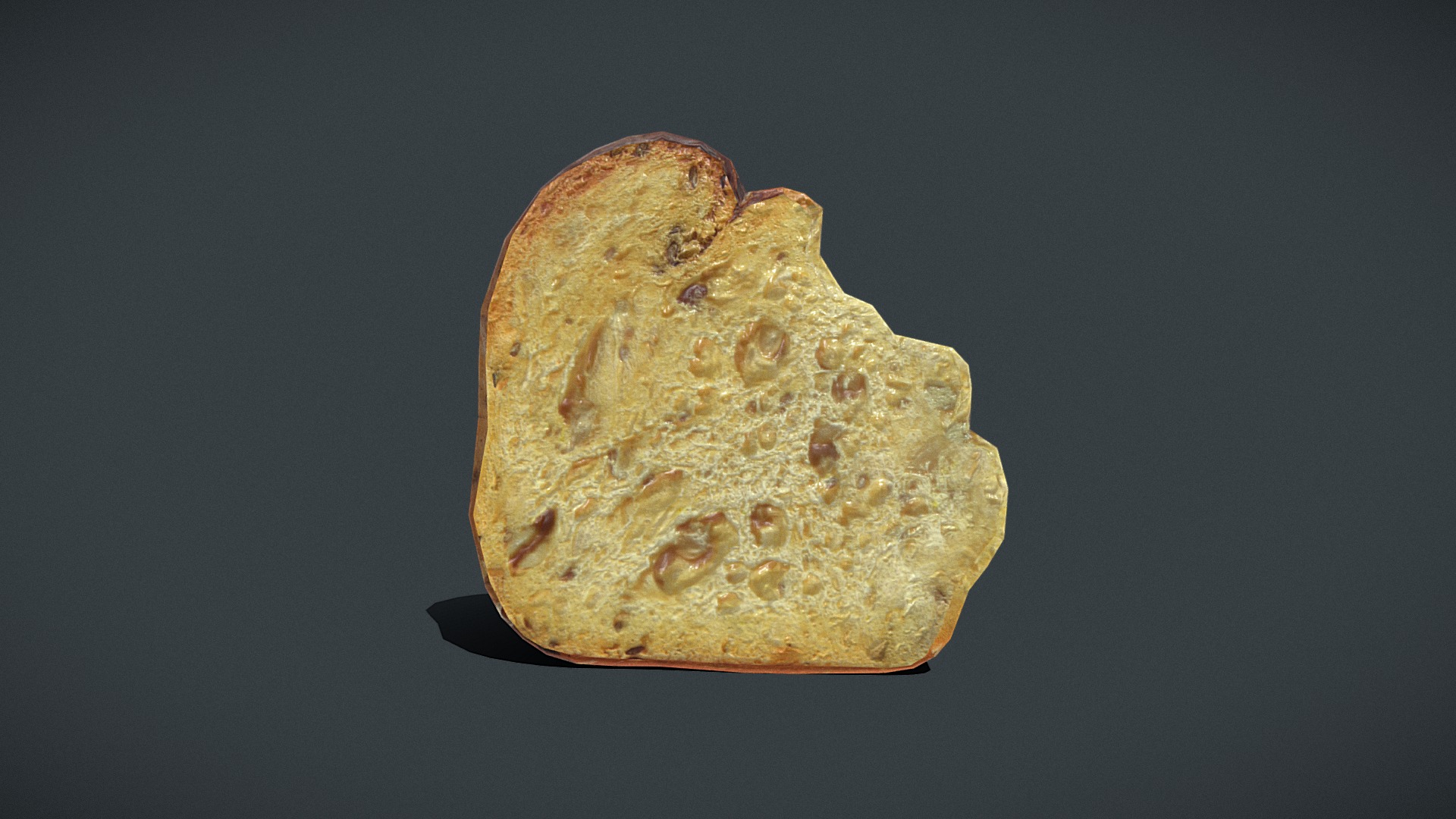 3D model Eaten Piece Of Bread - This is a 3D model of the Eaten Piece Of Bread. The 3D model is about a potato with a black background.